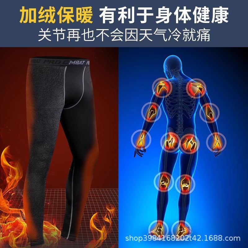 Men'S Thermal Leggings Base Layer Tight-Fitting Warm High-Elasticity Extended Winter Fleece Boys Teenagers Barbie Sports Pants Men - Image 5